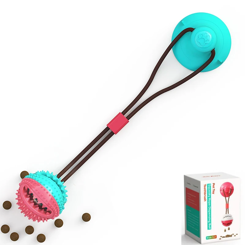 1pcs Boxed Питомец утечка мячик для еды присоска молярная игрушка для домашней собаки молярная игрушка для еды мяч TPR с присоской чистка зубов товары для домашних животных для собак - Цвет: 1pcs Boxed