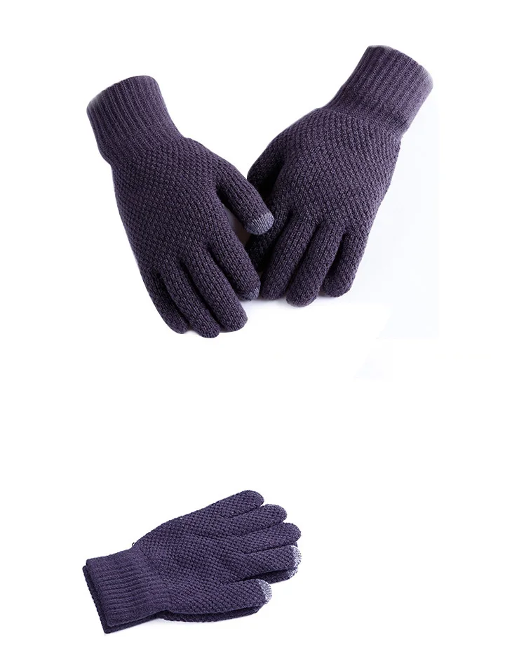 Dilidala трикотажные зимние мужские перчатки с сенсорным экраном модные однотонные зимние теплые перчатки для верховой езды с солнцезащитным
