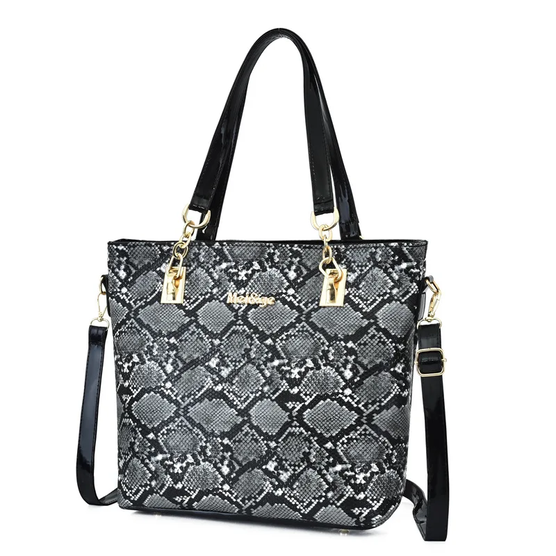 

WOMEN'S Bag 2019 New Style Europe And America Snakeskin Hand Large-Volume Six Pieces Set Package Shoulder Elegant WOMEN'S Bag