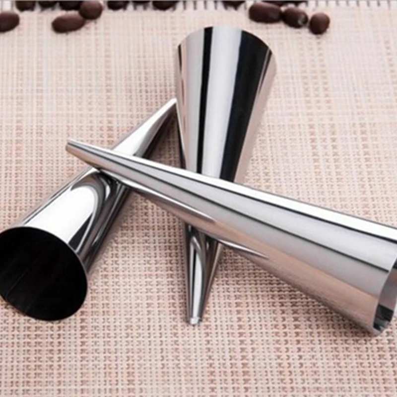6 Pcs/Pack Horn Baking Tool Stainless Steel Bakeware Cake Molds Cakepan Diy Spiral Pastry Mold Multi-Function Silver Cooking