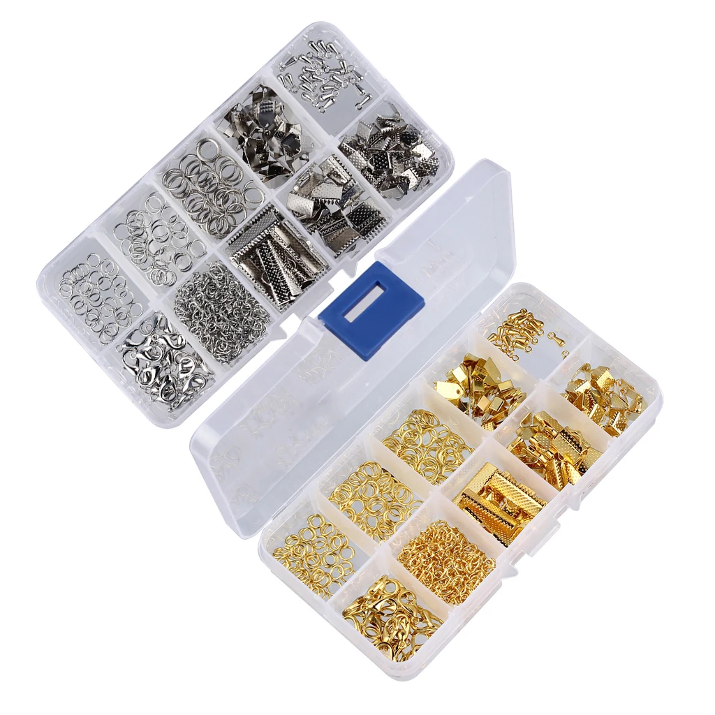 2 Box Crafts Lobster Clasp Open Jump Ring Finding Kit for Jewelry Making, Bracelet, Necklace Closure, Connecting Charms
