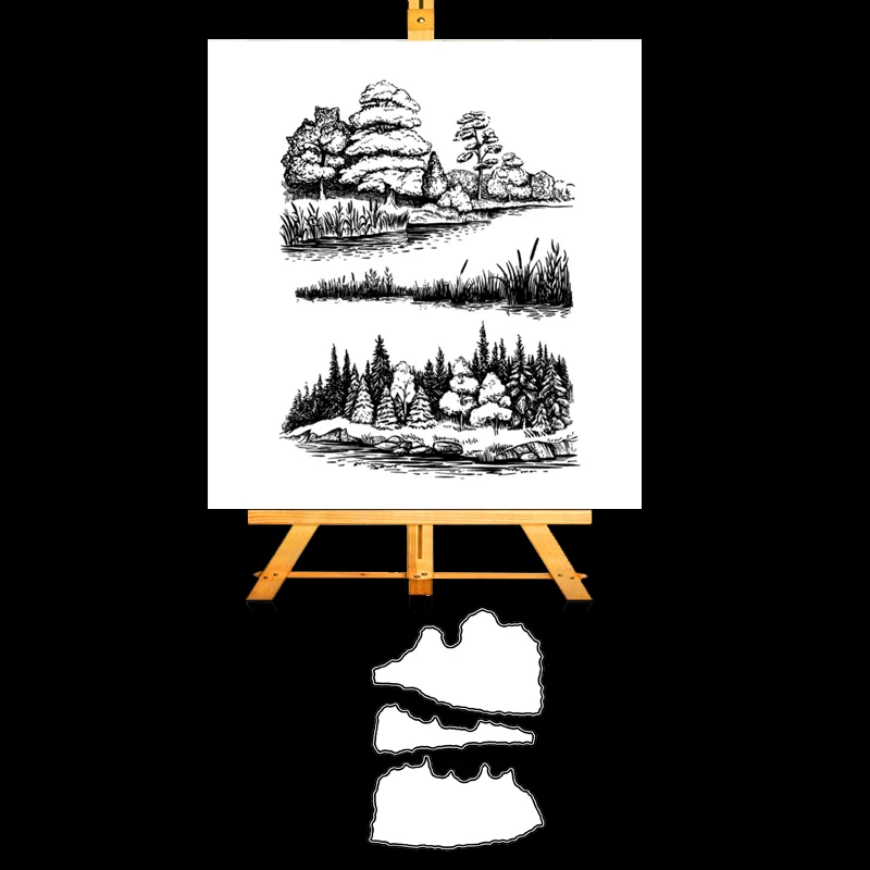 

AZSG landscape Clear Stamps/Seals For DIY Scrapbooking/Card Making/Album Decorative Silicone Stamp Crafts