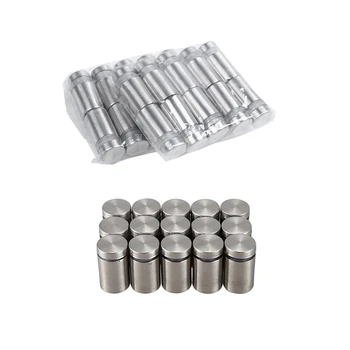

35 Pcs Glass Standoff: 20 Pcs 12Mm x 22Mm Stainless Steel Glass Standoff Hardware & 15 Pcs 19Mm x 30Mm Wall Mount Hardware Glass