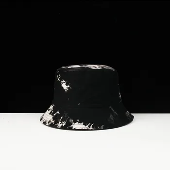 

New style ink personality tide male hat street fisherman hat double-sided basin hat sun hat female