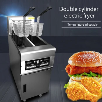 

Intelligent Control Adjustable Temperature Stainless Steel 28L High Capacity Double Cylinder Electric Fryer Fries Machine