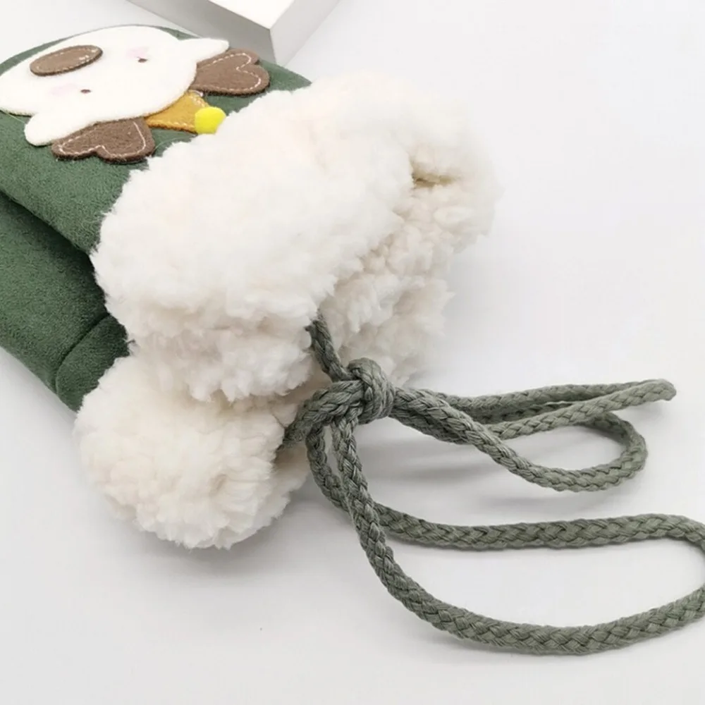 Children Kids Gloves Girls Winter Gloves Cute Cartoon Rabbit Print Villus Keep Warm Mittens Gloves Handschoenen#2N01