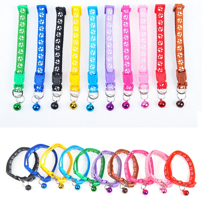 1 Uds Colorul, suministros para mascotas, Collar de gato con Bell Collar de hebilla ajustable suministros para mascotas gatos gato accesorios Collar de perro