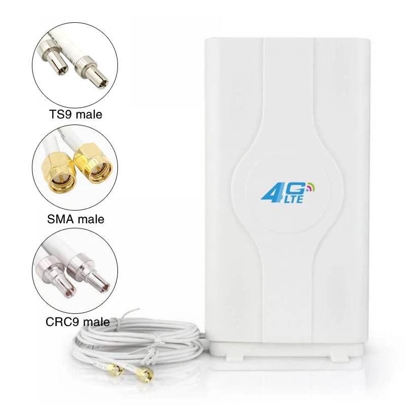 88Dbi 4G Lte Antena Móvil Amplificador De Seyal Mimo Panel Antena 2 * Sma-Macho/Ts9 /Conector Crc9 Con Cable De 2M
