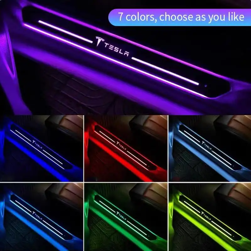 Светодиодная подсветка для двери автомобиля 4 шт. яркая USB-зарядка Jaguar I-Pace E-Pace F-Pace