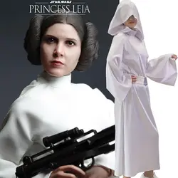 Звездные войны Принцесса костюм принцессы Леи органа Соло для женщин Leia белое платье с капюшоном костюмы любой размер
