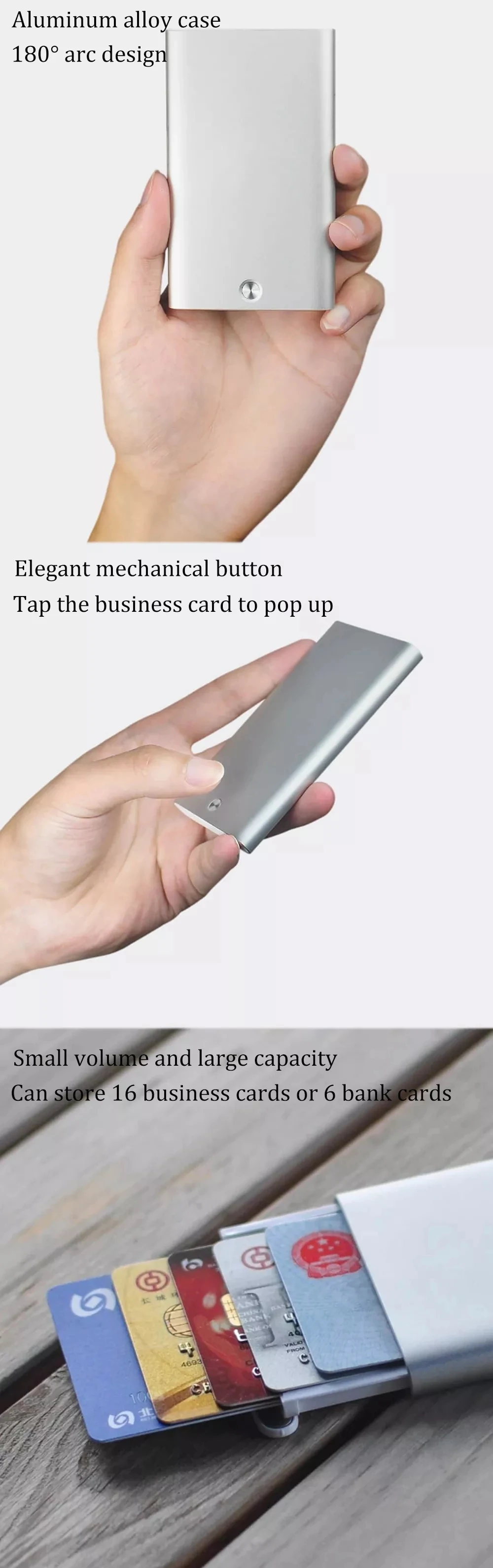 Xiaomi MIIIW Automatic Business Card Holder Slim Metal Name Card Credit Card Case Storage Box (2)