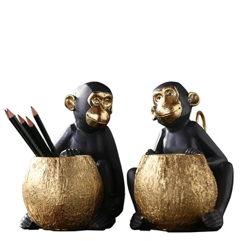 

European Style Monkey Statue Resin Crafts Simulation Animals Art Sculpture Home Decoration Accessories R2903