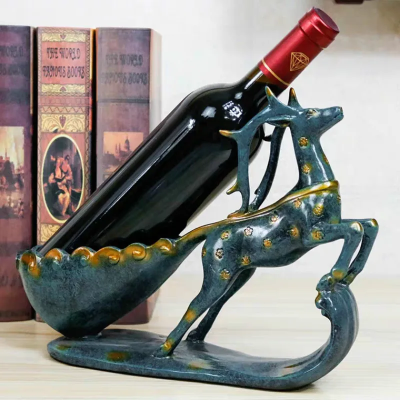 Family Figurines wine holder Room decoration ornament Red wine Rack Modern Home decor accessories