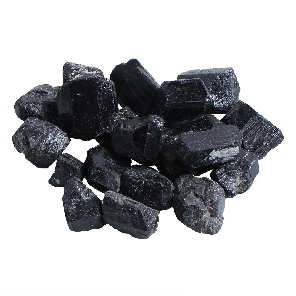 

Black Natural Tourmaline Retro Stone Garden Road Decor Crystal Hand-Woven Stone For Drinking Water Purification Jewellery