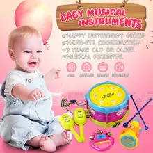 5 шт./компл. рулон барабанные Музыкальные инструменты набор музыкальных инструментов игральные игрушки Красочные Детские обучающие игрушки развитие образования подарок