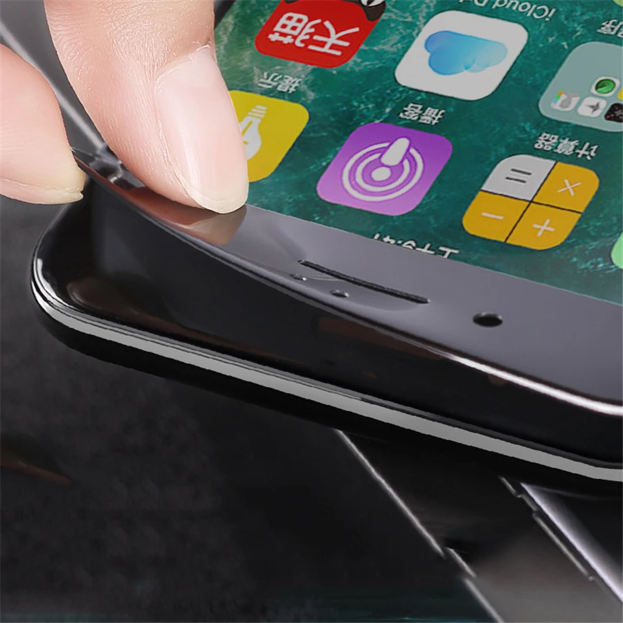 Новинка, 9D закаленное стекло с мягкими краями для iPhone 7, 8 Plus, X, XS, полное покрытие экрана, Защитное стекло для iPhone 7, 8, 6, 6S Plus, пленка