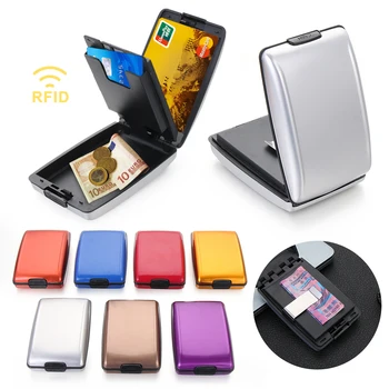 

Anti-Theft Wallet Business Card Case RFID Non-scan Metal Wallet Coin Purse Multi-function ID Credit Card Holder
