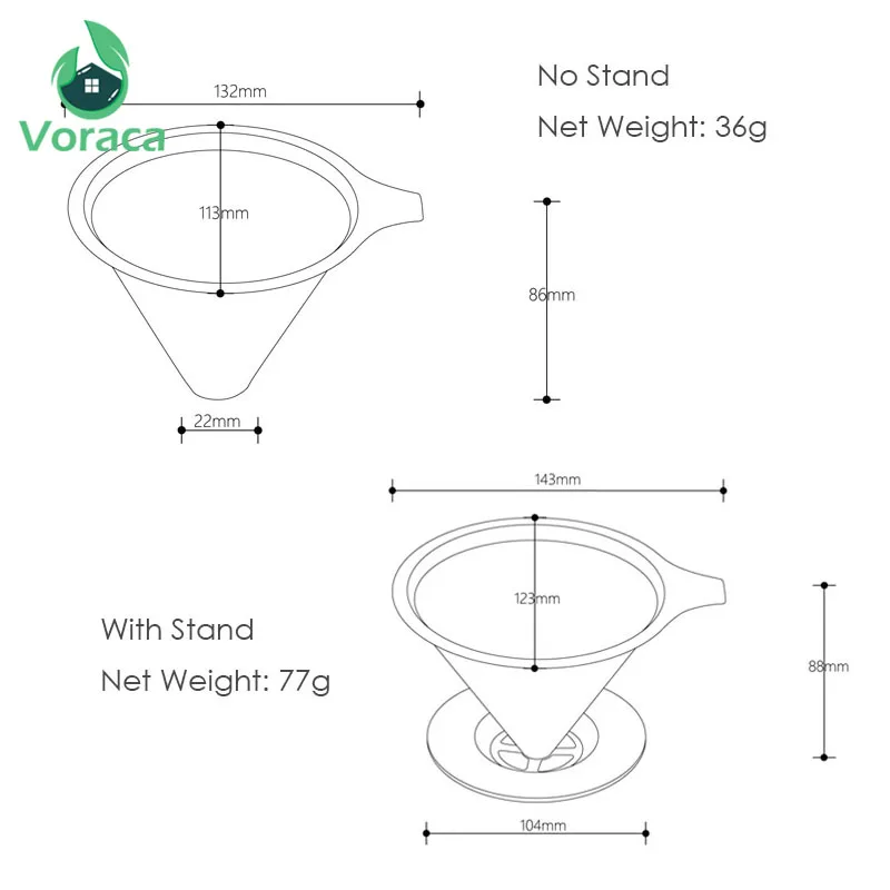 Кофейная подставка для фильтра из нержавеющей стали, Налейте Воронка для кофе, заварить капельный Чайный фильтр, многоразовая сетчатая корзина с делениями, кофейная посуда для дропшипперов