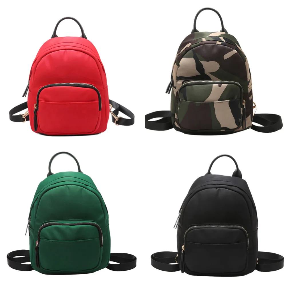 Women Oxford Canvas Mini Backpack Girls Camouflage School Casual Bag Female Small Travel Rucksack Fashion Black Shoulder Bag