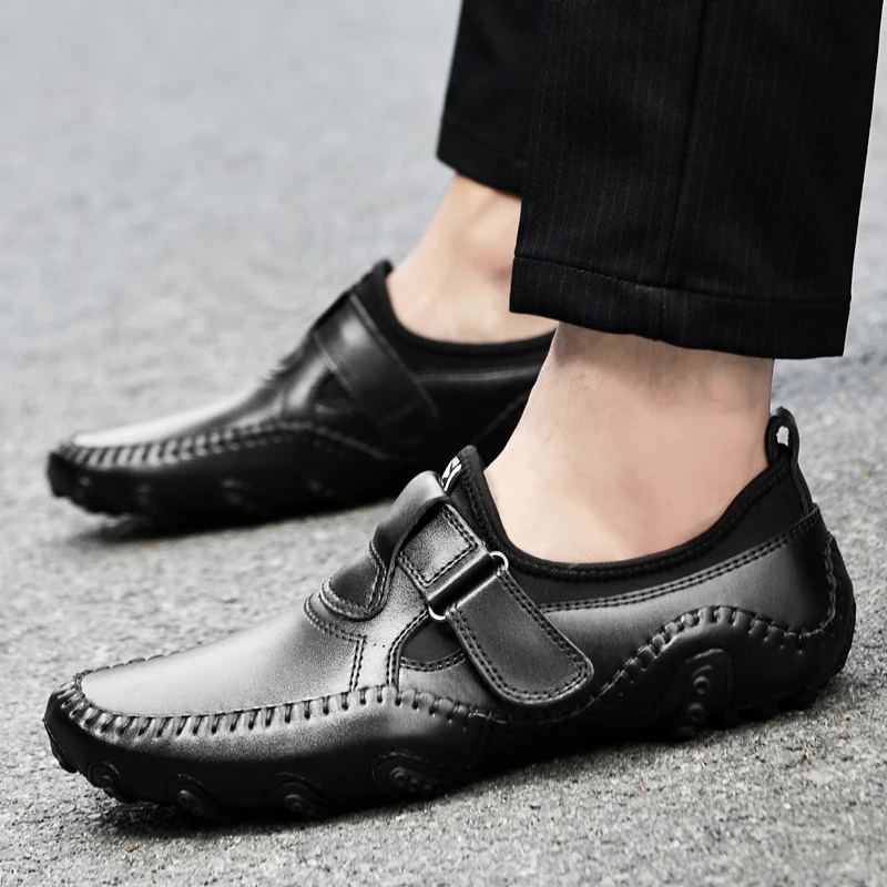 Handmade Octopus Classic Genuine Leather Loafers Men's Dress Boat Shoes Fashion Footwear Driving Peas Male Shoes For Men leather shoes,men loafers