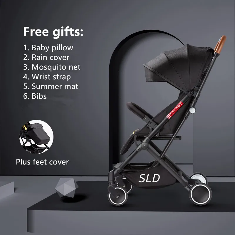  5.5Kg Lightweight Portable Folding Luxury Baby Strollers On Plane Hot Mom Baby Stroller Four Wheels