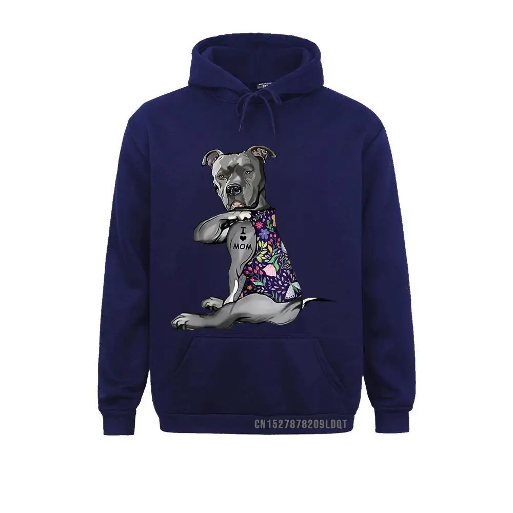 Party Long Sleeve Hoodies Fall Funny Hoods Men Sweatshirts I Love Mom Funny Pitbull Dog Tattoo Flower Mother's Day T-Shirt__B9635 I Love Mom Funny Pitbull Dog Tattoo Flower Mother's Day T-Shirt__B9635navy