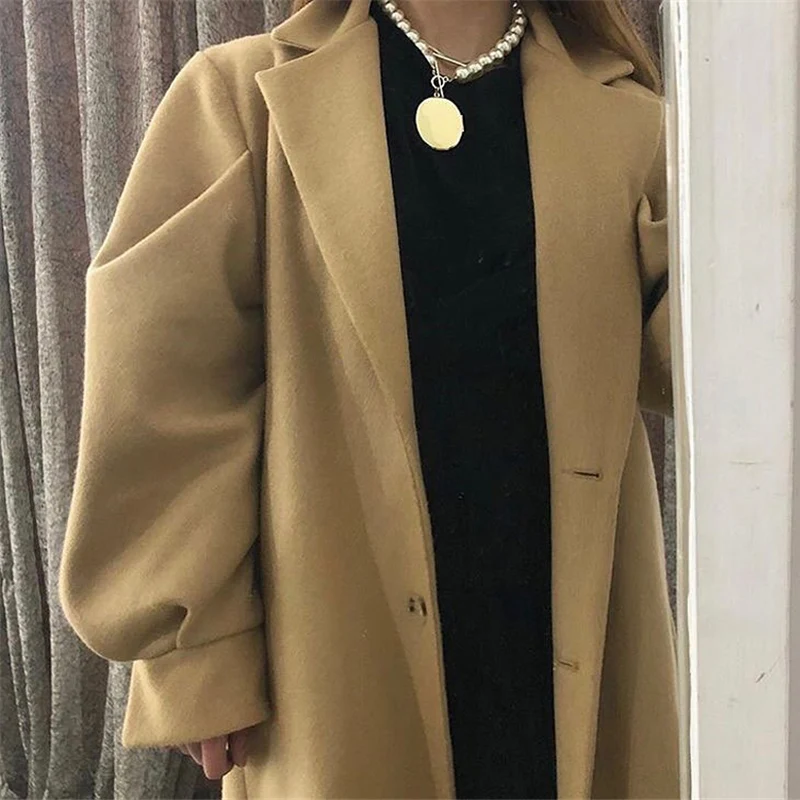 Very best BGTEEVER Fashion Sashes Belted Woolen Women Blend Coat Winter Thicken Female Long OverCoat Fashion