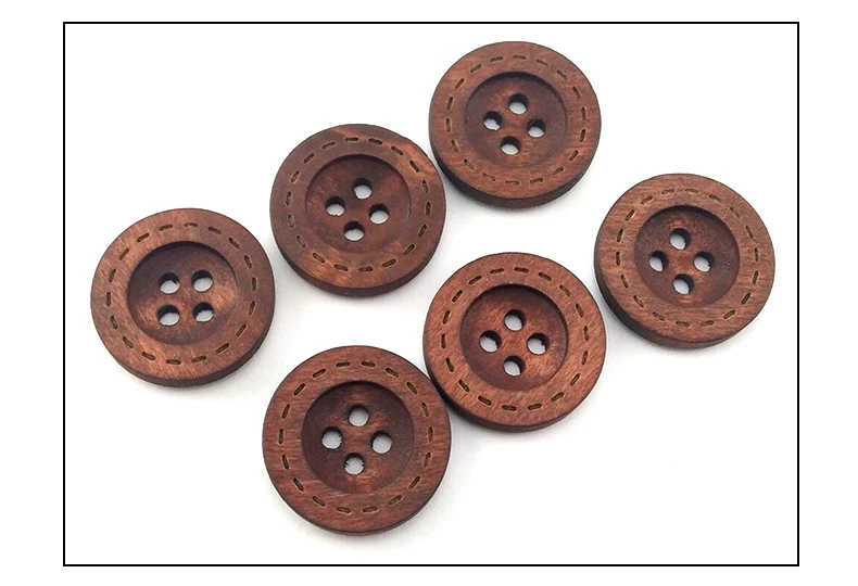 100pcs Natural Wood Sewing Buttons For Clothing 15mm Black Round Decorate Crafts supplies buttons Diy Kids Handiwork Accessories