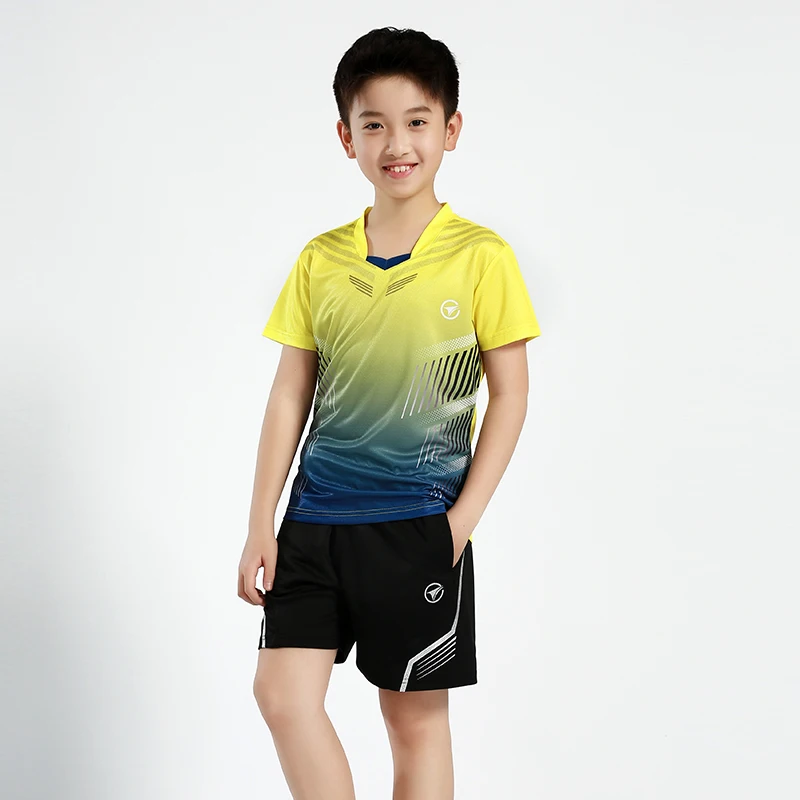 Новые детские спортивные комплекты Одежда для бадминтона детские настольные теннисные наборы для мальчиков теннисная Одежда для мальчиков Одежда для бега для девочек - Цвет: Child 1 set B122