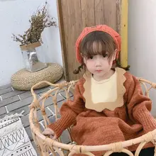 Зимнее теплое трикотажное платье для девочек; детская одежда с длинными рукавами для рождественской вечеринки; платья-свитера для малышей; новогодний костюм для девочек