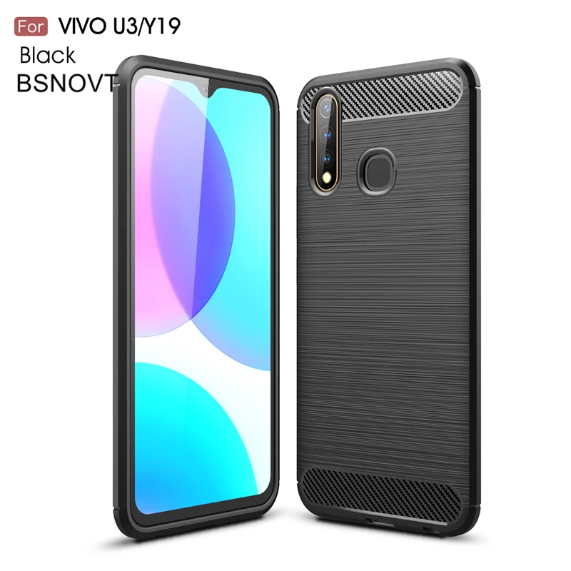 ДЛЯ Vivo U3 чехол мягкий TPU силиконовый корпус из углеродного волокна 6 53 дюймов