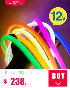 Fanlive 8 мм широкий мини-Neon Flex 120 светодио дный S/M 2835 SMD светодио дный неоновая трубка 220 В 12 В светодио дный вывеска трубки красный гибкая лента 50