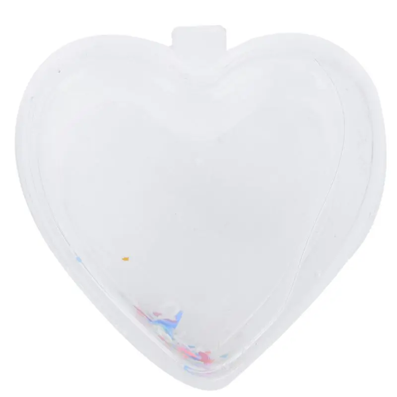 Пушистый слизи прозрачный с сердцем разноцветный аксессуар DIY игрушки для детей сердце