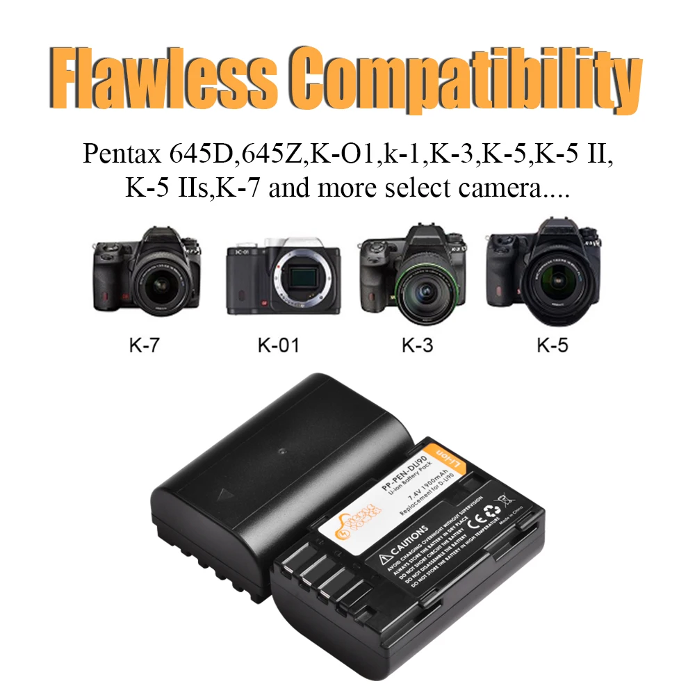 Bateria Carregador para Pentax k7 K-7d k5 K-5d K-5 ii K-5iis k3 K-3 ii K01 k1 645 645d 645z Dli90 d Li90 D-li90 - Image 2
