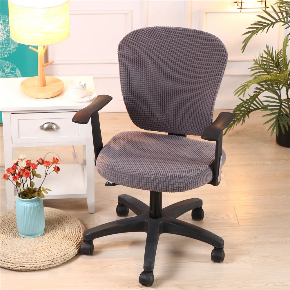 

Thicken 2pcs/set Elastic Office Computer Chair Cover Back Seat Cover Stretch Spandex Kids Study Rotating Lift Seat Case Cover