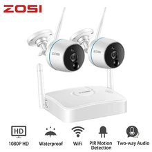 ZOSI, беспроводная система видеонаблюдения, 1080 P, Wifi, мини NVR, комплект, наружное видео наблюдение, домашняя беспроводная светодиодная ip-камера, набор