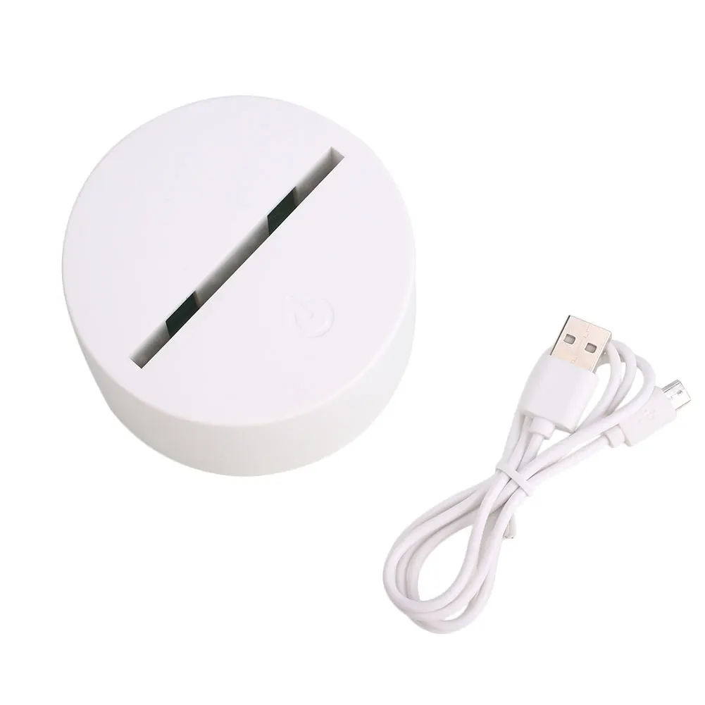 Современный потолочный светильник держатель 3D Ночной светильник 7 цветов Романтический Домашний Светильник база световой цоколь светильник ing Крытый орнамент DC 5V