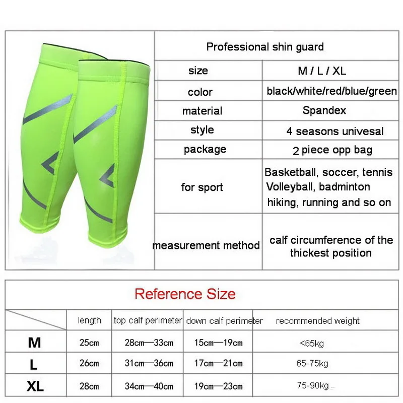 1 Pair Basketball Football Leg Shin Guards Soccer Protective Calf Sleeves Cycling Fitness calcetines Compresion Running