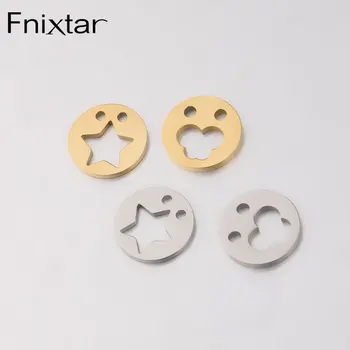 

Fnixtar 20Pcs 2Holes Round Disc Charms Mirror Polish Stainless Steel Connector Charms For DIY Making Necklace Bracelets Jewelry