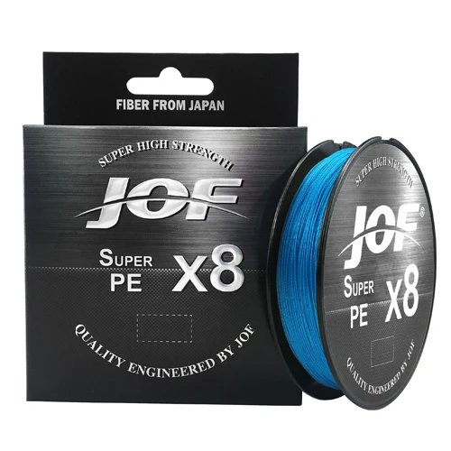JOF 8 Weaves Multifilament Fishing Line 150M 300M 500M 8 Strands Braided Fishing Line PE Line 15 20 30 40 50 60 80 100LB Gem Blue