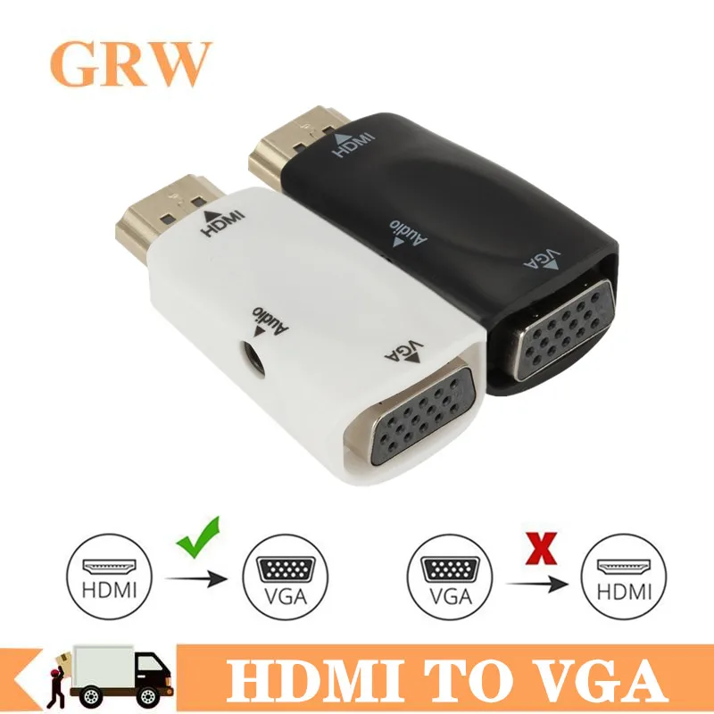 HDMI to VGA Adapter 1080P Audio Video Converter For PC Laptop TV Box Computer Display Projector