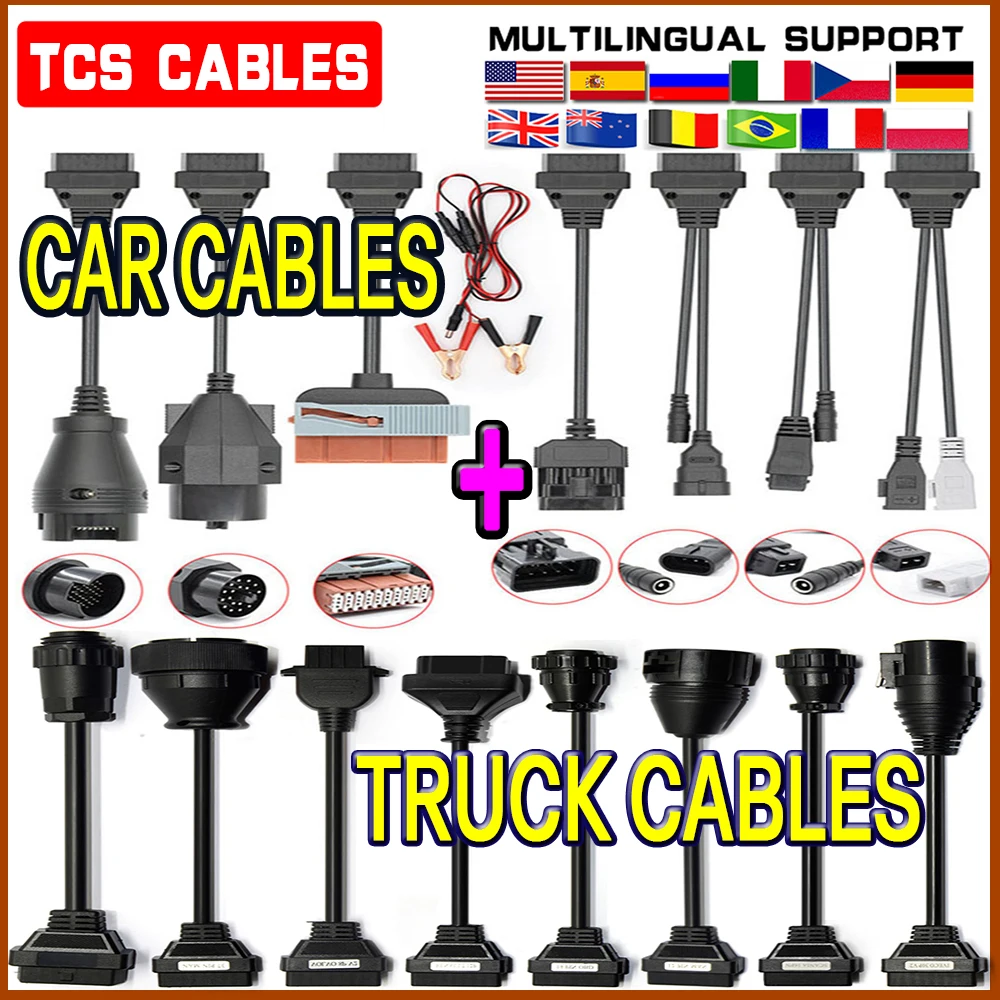 

TCS Pro150E Truck Cables Adapter Cables Pro OBD scanner 2017R1 /2016R0/2015R3 Bluetooth for Autocome Car Cable TCS CDP Pro Plus