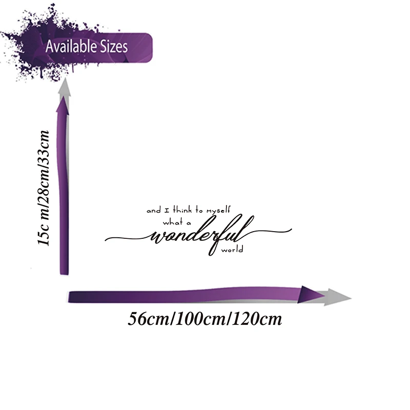 And I Think to Myself What a Wonderful World Wall Sticker Entryway Living Room Family House Quote Wall Decal Bedroom Vinyl Decor (1)