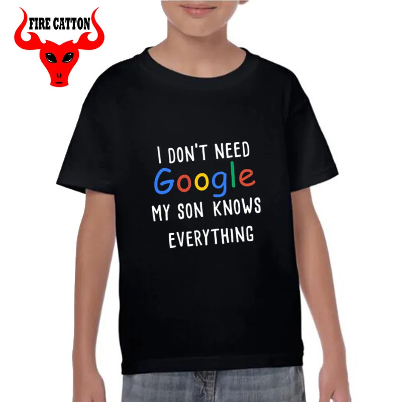Футболки с надписью I don't need Google My son Know everything топы для мальчиков хипстерские
