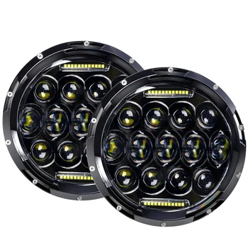 

2PCS LED Headlight for Jeep Wrangler 7inch 75W Round LED head light lamp with Daytime Running Light DRL High Low Beam for Jeep W