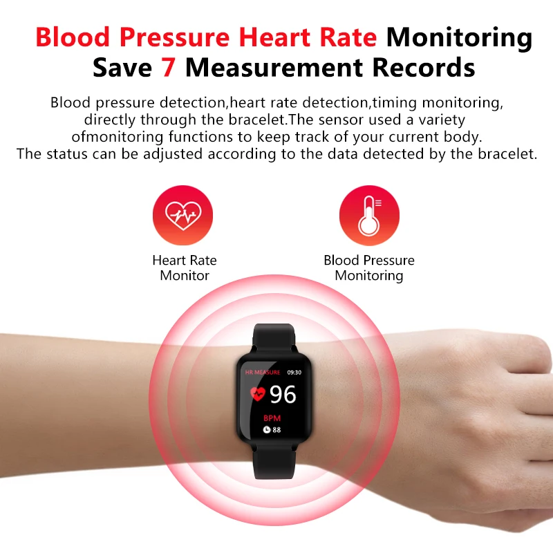 CHTUN B57 умные часы, водонепроницаемые спортивные часы для телефона, умные часы, монитор сердечного ритма, функции кровяного давления для женщин, мужчин, детей