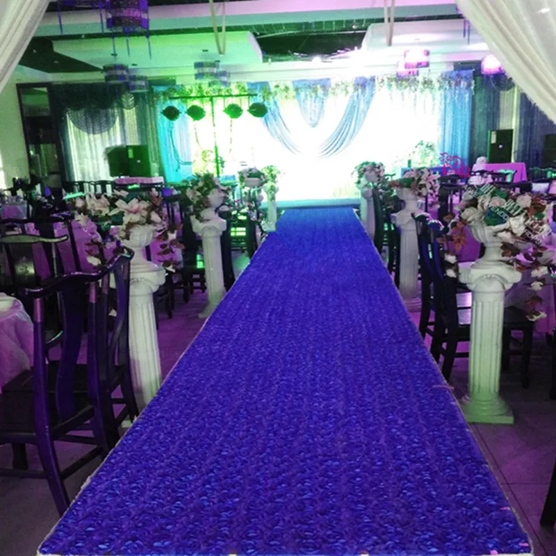 10M/Lot 1.4 M Width Romantic White 3D Rose Petal Carpet Aisle Runner For Wedding Backdrop Centerpieces Favors Party Decoration