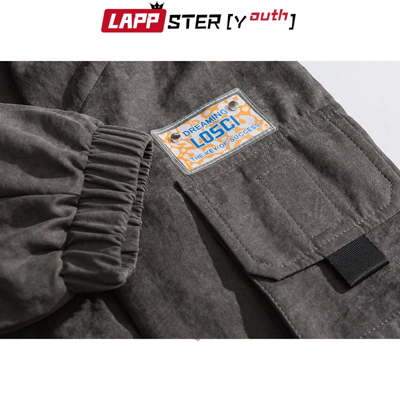 LAPPSTER мужские лоскутные уличные хип хоп куртки пальто Осень Harajuku модная куртка с капюшоном ветровка Мужские Винтажные пальто