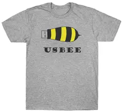 Usbee футболка Забавный слоган каламбур шутка Usb подарок на день рождения чудак, дурачок компьютер пчелы Графический Футболка