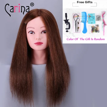 

45cm 100% Real Human Hair Doll Hairdressing Head For Hairstyles Training Head With Natural Hair Mannequins For Sale Cosmetology